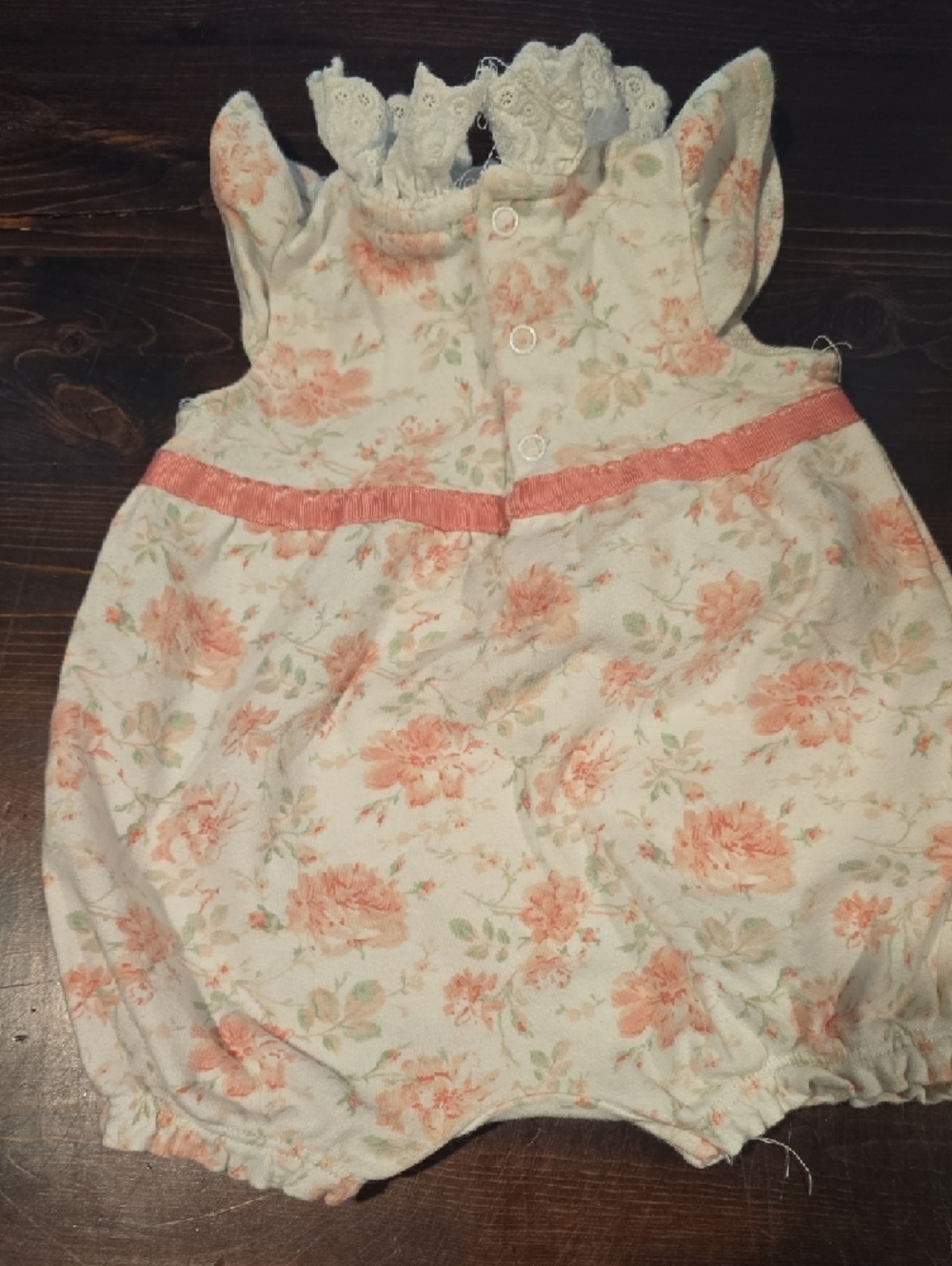 Laura Ashley Baby Floral Eyelet Ruffle Romper – 12 Months - Picture 2 of 3